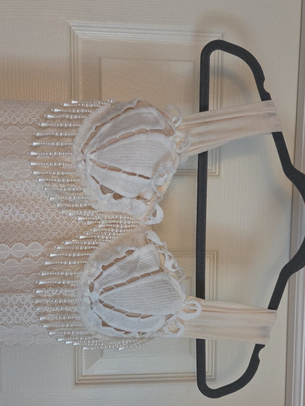 NWT LaceMade Siren's Song Mermaid Long Lace Dress Pearl Beads Shells Cream Small - Picture 11 of 16